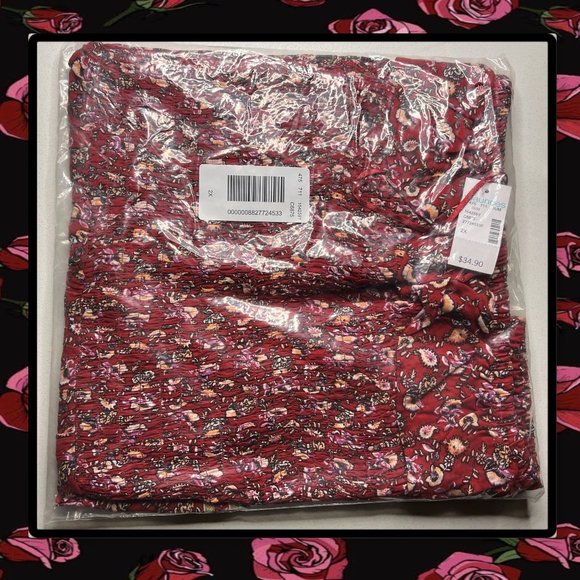 Maurice's Plus Size Mixed Print Off the Shoulder Top 2X - Picture 7 of 11